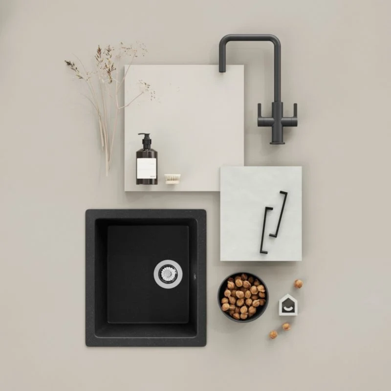 GoodHome Dukkah møbelgreb 169 mm mat-sort