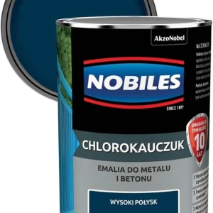 Nobiles klorokautsjuk-emalje til stål og beton i blå sennepsfarve 0,9 l