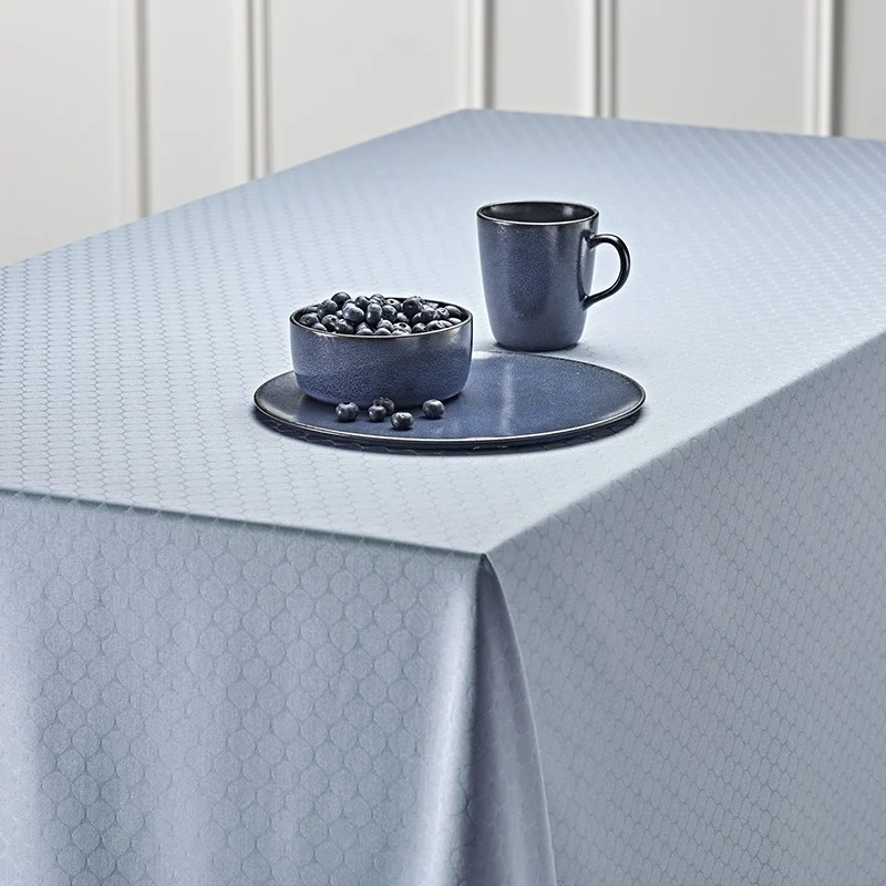 Nordisk Tekstil damask dug Honey 140x320 cm støvet blå