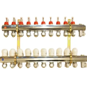 10-kreds manifold 1" x 3/4" m. Flowmåler