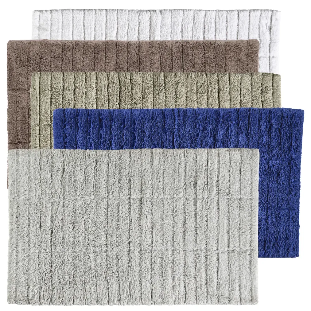 Bademåtte Tiles 80x50 cm – blød bomuldsmåtte White