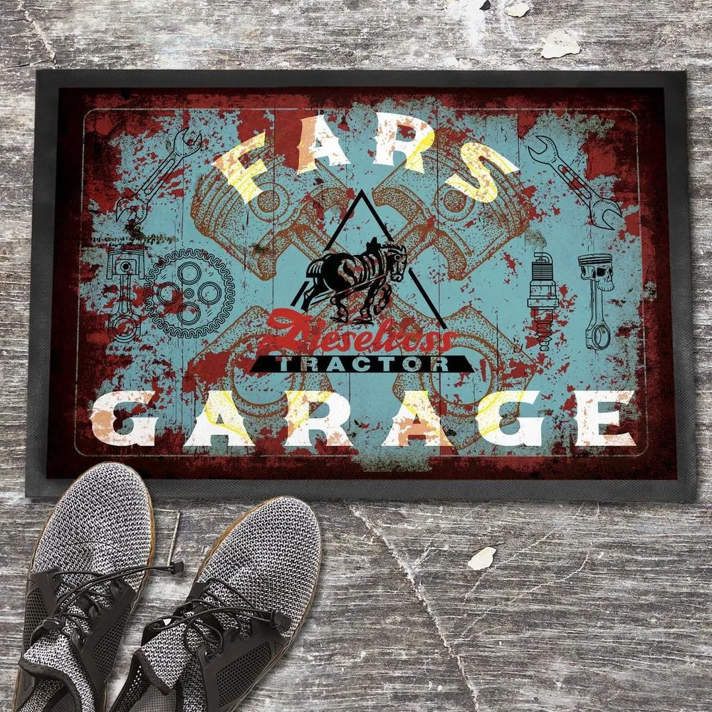 Pocket Size Dieselross Fars Garage Old-style Dørmåtte