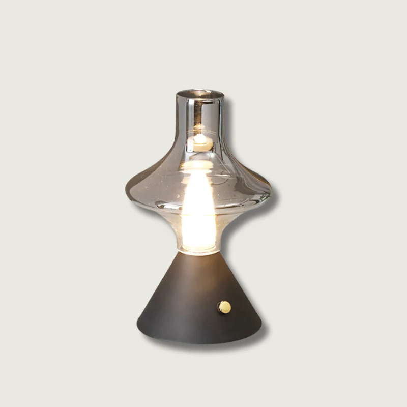 Vintage Table Lamp | Glass Hourglass Design Gold