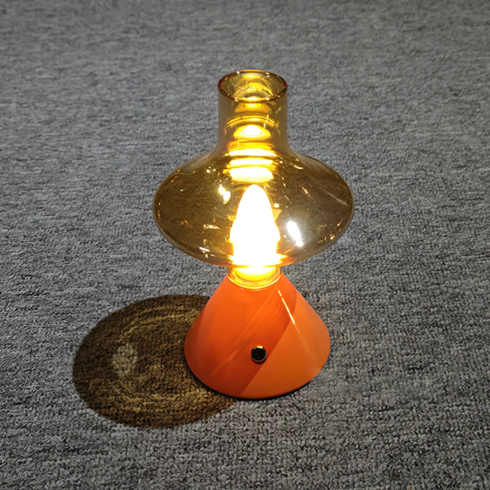 Vintage Table Lamp | Glass Hourglass Design Gold