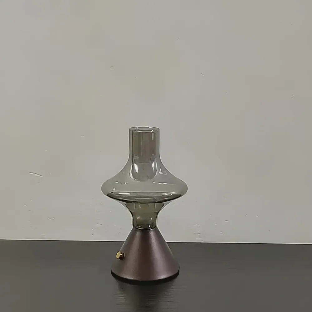 Vintage Table Lamp | Glass Hourglass Design Gold