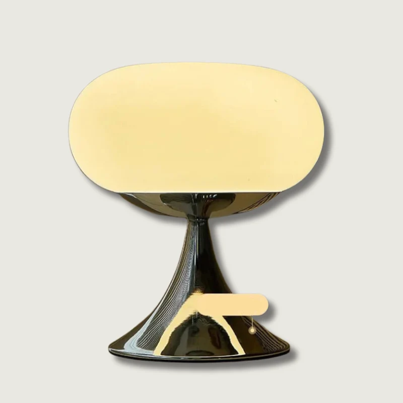 Vintage Table Lamp | Glass Stone Mushroom Design Green