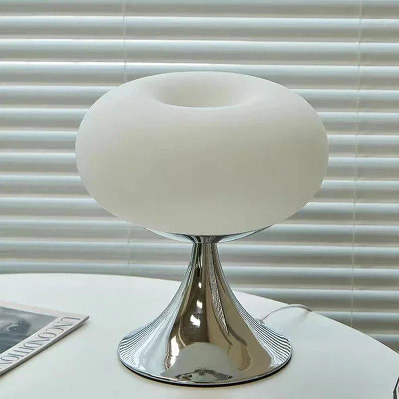 Vintage Table Lamp | Glass Stone Mushroom Design Green