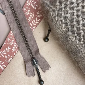 Lynlås til Honey Clutch (17 cm) - Hasselnød