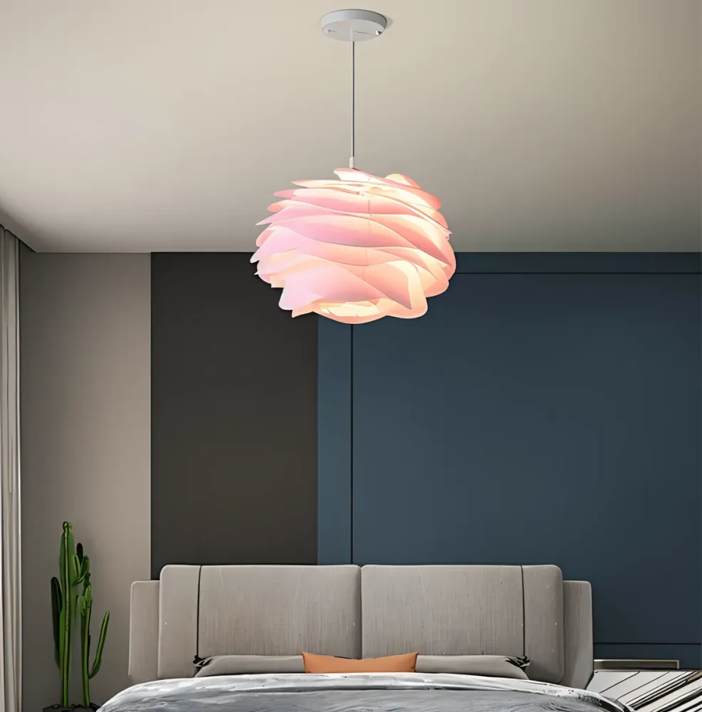 Flush Mount Ceiling Light Rosy pendel - dekorativ pvc blomstret led hængelampe til soveværelse 33
