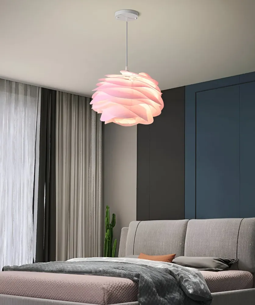 Flush Mount Ceiling Light Rosy pendel - dekorativ pvc blomstret led hængelampe til soveværelse 33