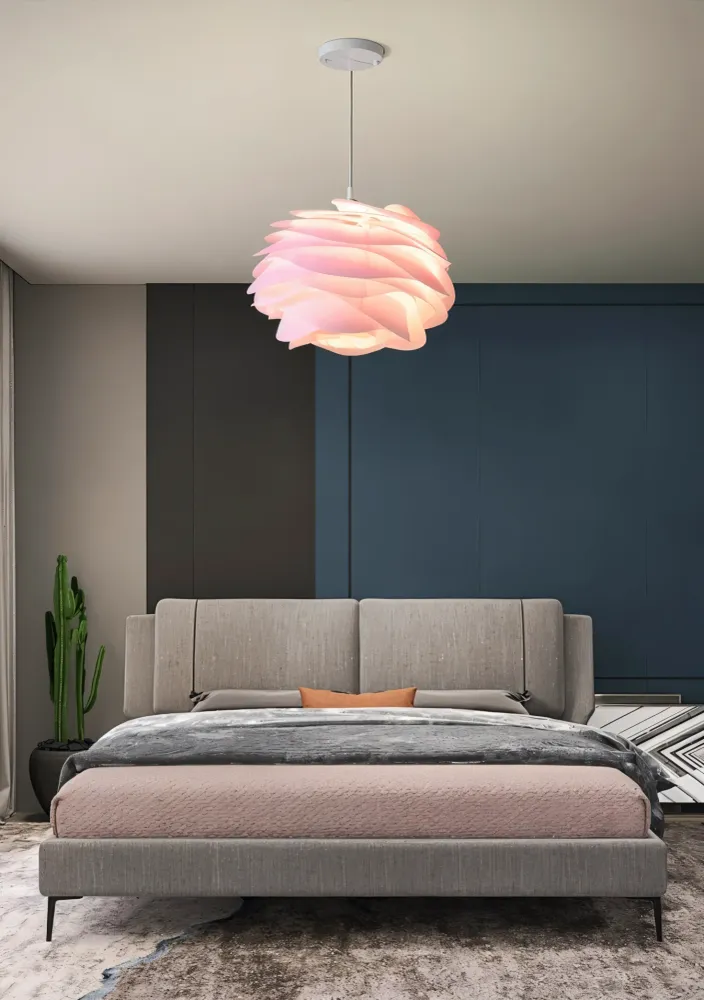Flush Mount Ceiling Light Rosy pendel - dekorativ pvc blomstret led hængelampe til soveværelse 33
