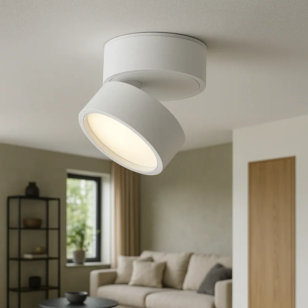 Modern Ceiling Spotlight | Adjustable Black Surface Mount Black