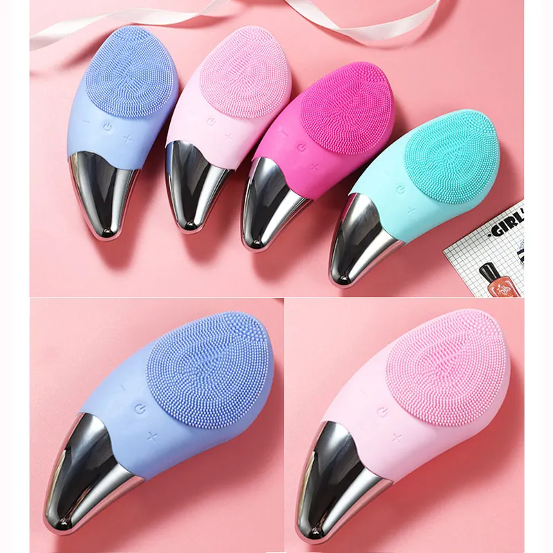 Electric Facial Cleansing Brush | 6-Speed Ultrasonic Silicone Green