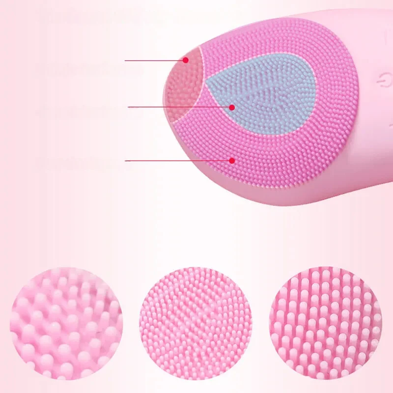 Electric Facial Cleansing Brush | 6-Speed Ultrasonic Silicone Green