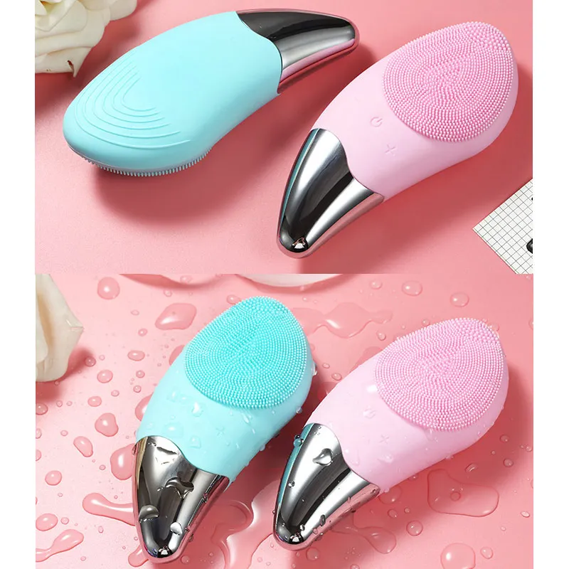 Electric Facial Cleansing Brush | 6-Speed Ultrasonic Silicone Green