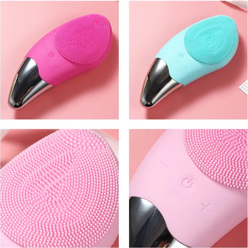 Electric Facial Cleansing Brush | 6-Speed Ultrasonic Silicone Green