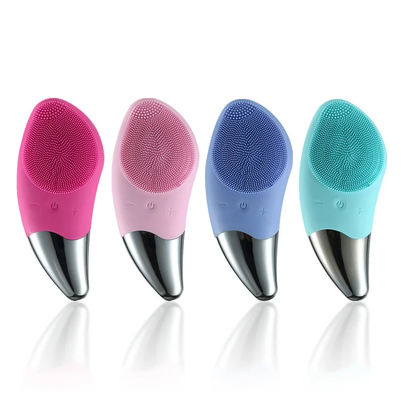 Electric Facial Cleansing Brush | 6-Speed Ultrasonic Silicone Green