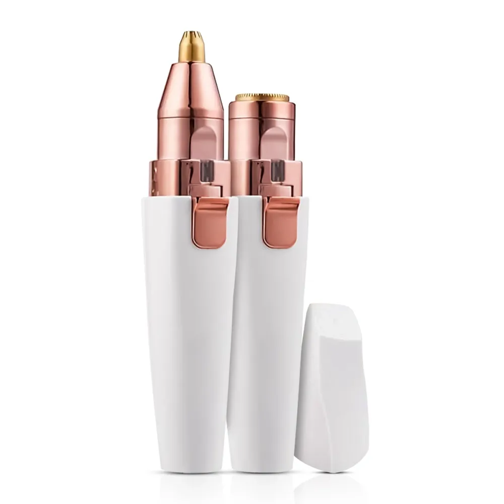 Electric Facial Hair Trimmer | Rose Gold Dual Head Design