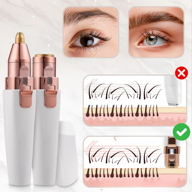 Electric Facial Hair Trimmer | Rose Gold Dual Head Design