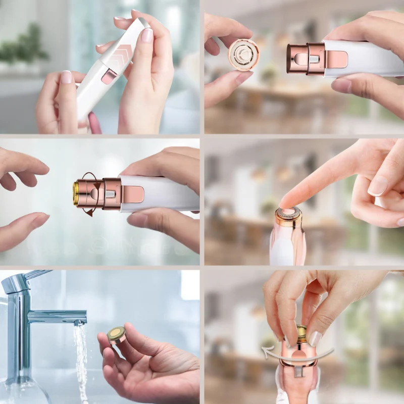 Electric Facial Hair Trimmer | Rose Gold Dual Head Design
