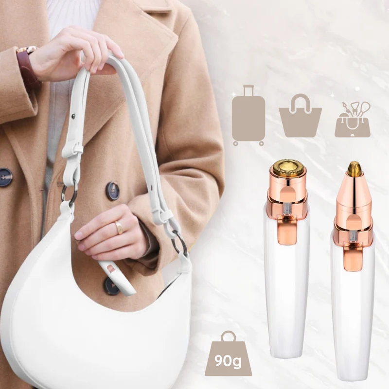 Electric Facial Hair Trimmer | Rose Gold Dual Head Design