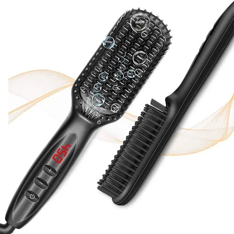 Electric Hair Straightening Brush | Dual-Use Hair & Beard Styler