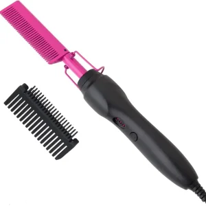 Electric Hair Straightening Comb | Ceramic Heating Technology Red