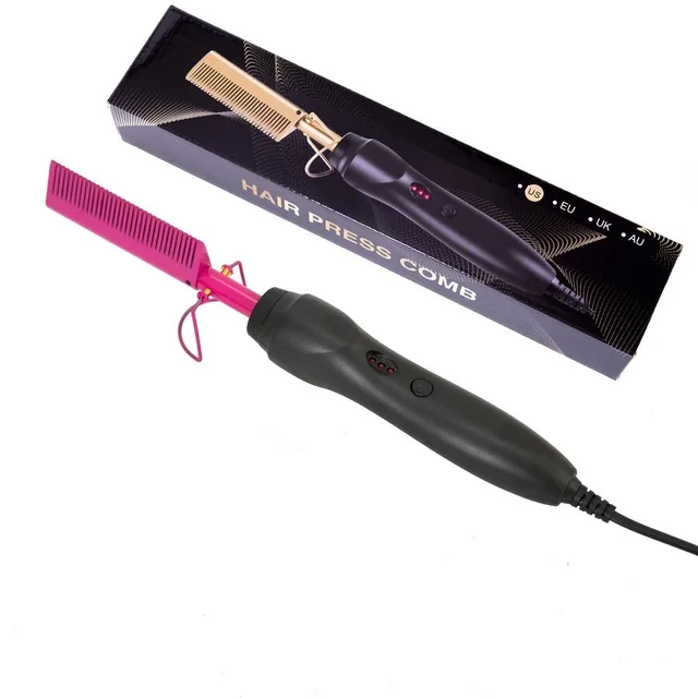 Electric Hair Straightening Comb | Ceramic Heating Technology Red