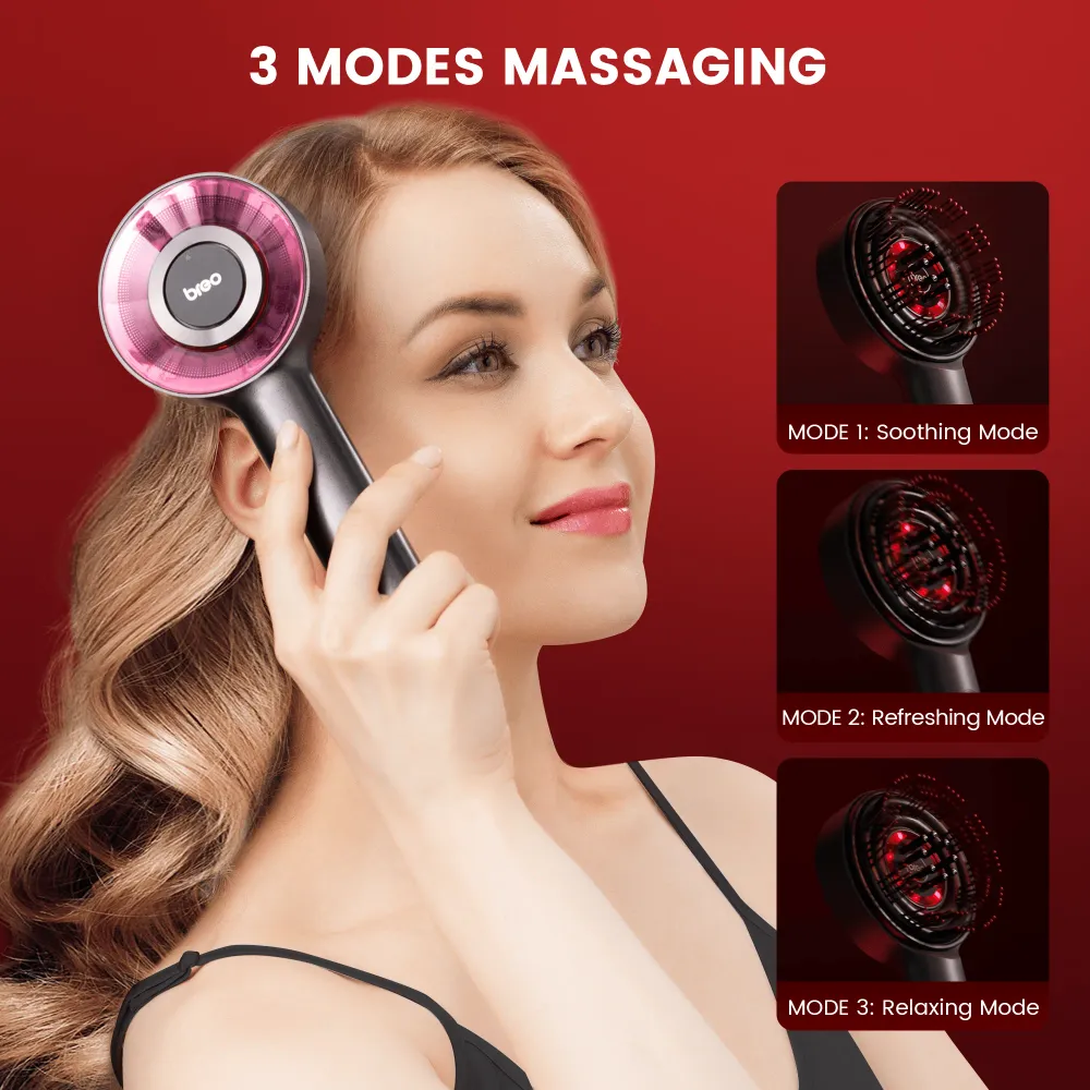 Electric Scalp Massager | Red Light Therapy Hair Growth Device Gray
