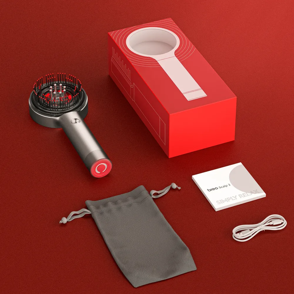 Electric Scalp Massager | Red Light Therapy Hair Growth Device Gray