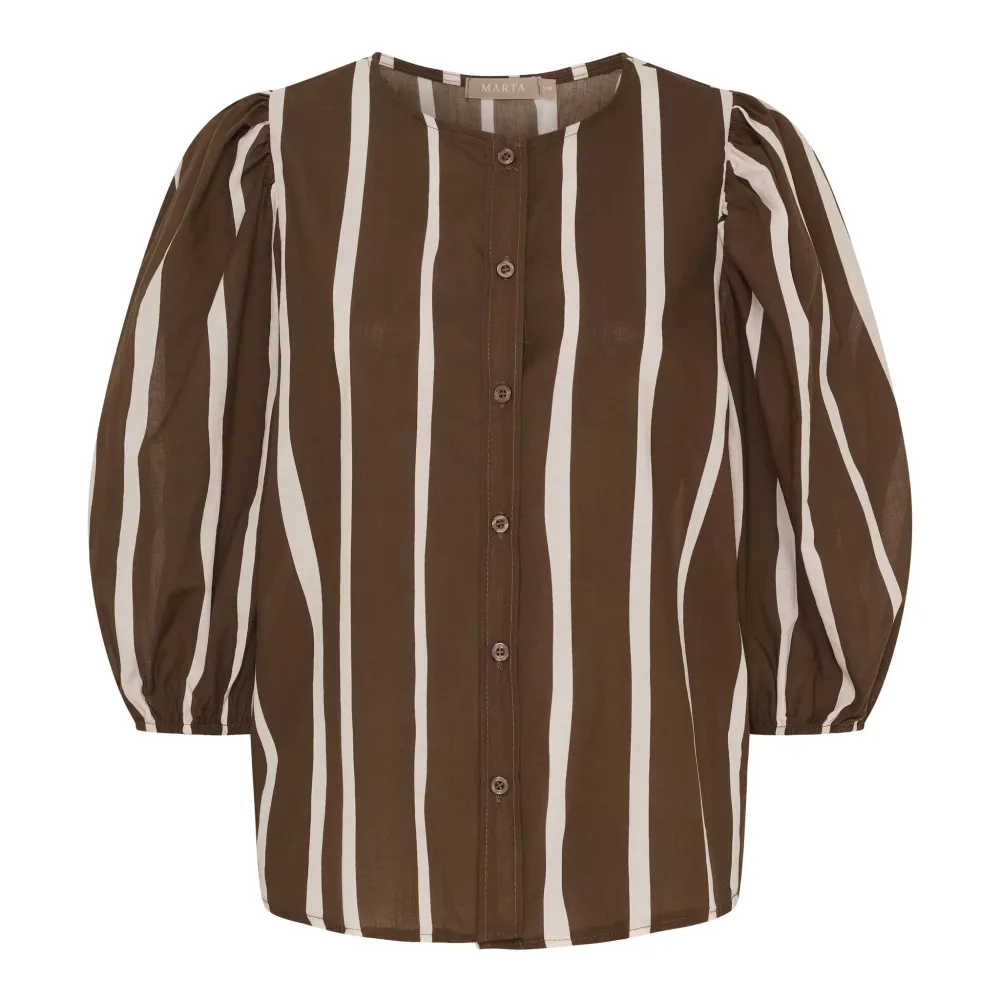 58130M MdcEvelina Shirt ESPRESSO STRIPE