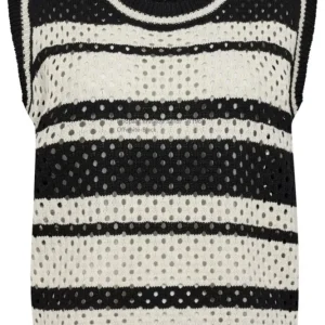 Co´Couture - Hoopacc Knit Top 32187 - 1196 - Offwhite-Black Xs