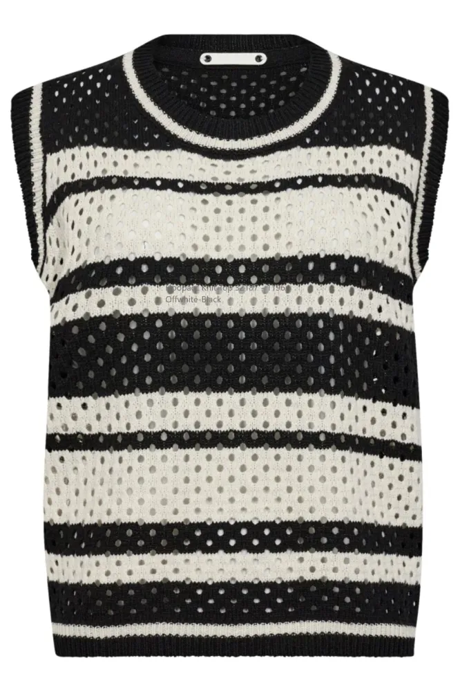 Co´Couture - Hoopacc Knit Top 32187 - 1196 - Offwhite-Black Xs