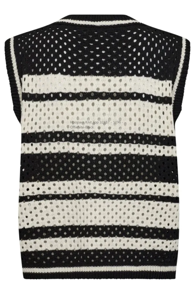 Co´Couture - Hoopacc Knit Top 32187 - 1196 - Offwhite-Black Xs