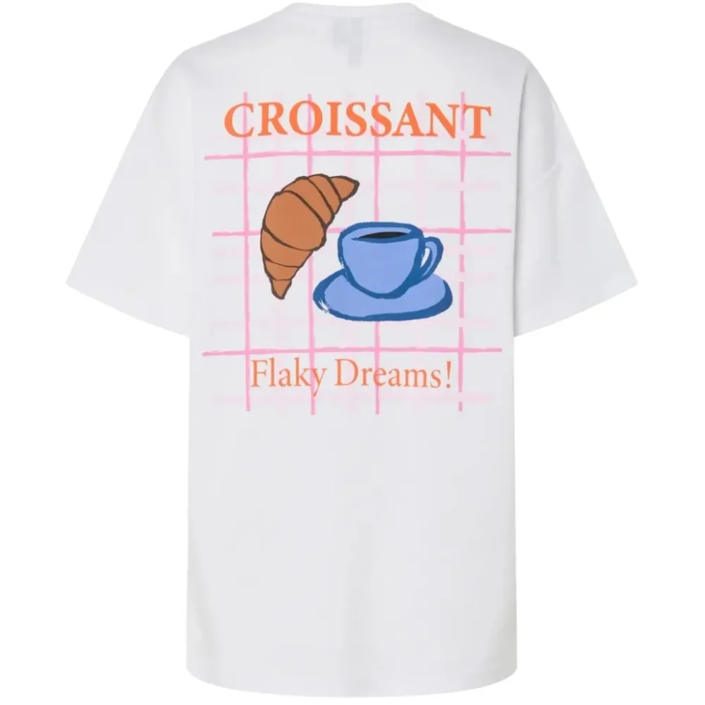 PIECES DAME T-SHIRT PCJELMA - Bright White Croissant Xs
