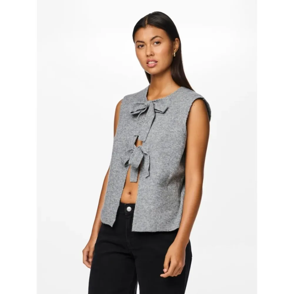 PIECES dame vest PCSILLY - Medium grey melange Xs