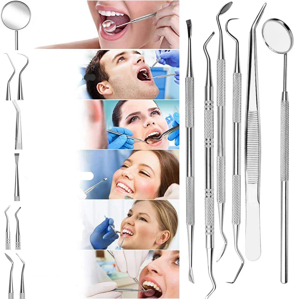Professional Dental Care Set | 6-Piece Stainless Steel Tartar Removal Tools