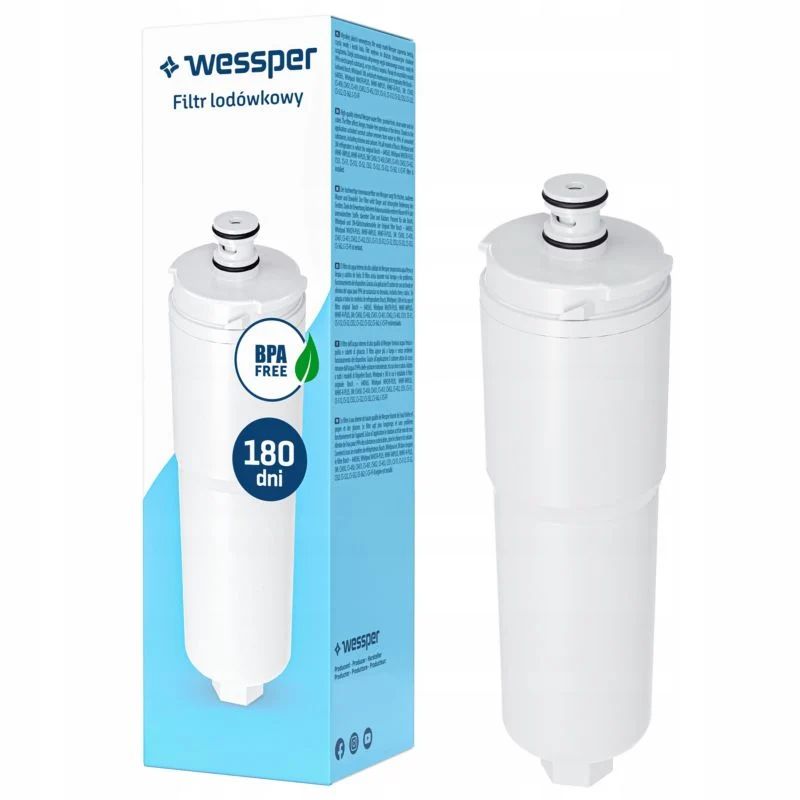 Wessper vandfilter til Whirlpool, Bosch og 3M køleskabe – erstatning WHCFR-PLUS, 1 stk.