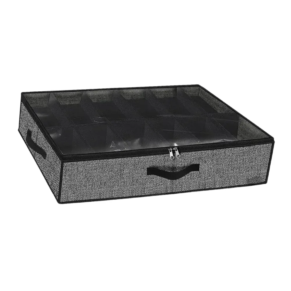 Cut Resistant Globetrek° FootwearOrganizer: Rum Maksimering Støv Beskyttelse Lynlås Sko Arrangør Sort