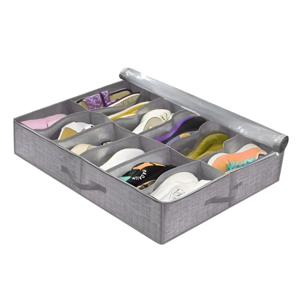 Cut Resistant Globetrek° FootwearOrganizer: Rum Maksimering Støv Beskyttelse Lynlås Sko Arrangør Sort