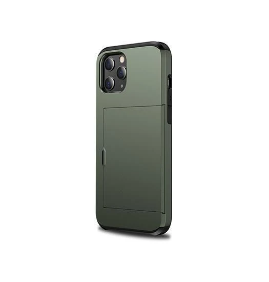 iPhone 11 Pro Max - Deluxe™ Håndværker Cover M. Kortholder - Army