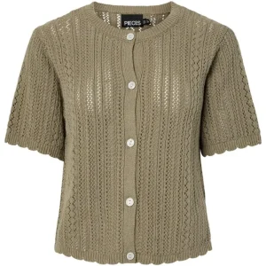 Pieces - Pcnuka Ss O-Neck Knit Cardigan - 4897929 Overland Trek Xs