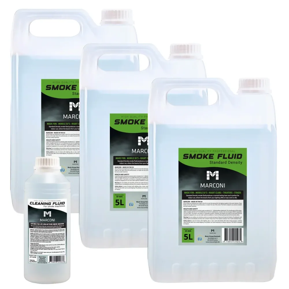 3 x 5L Røgvæske default Density) + 250ml Rensevæske
