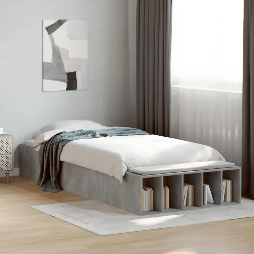 sengeramme 75x190 cm crafted træ betongrå