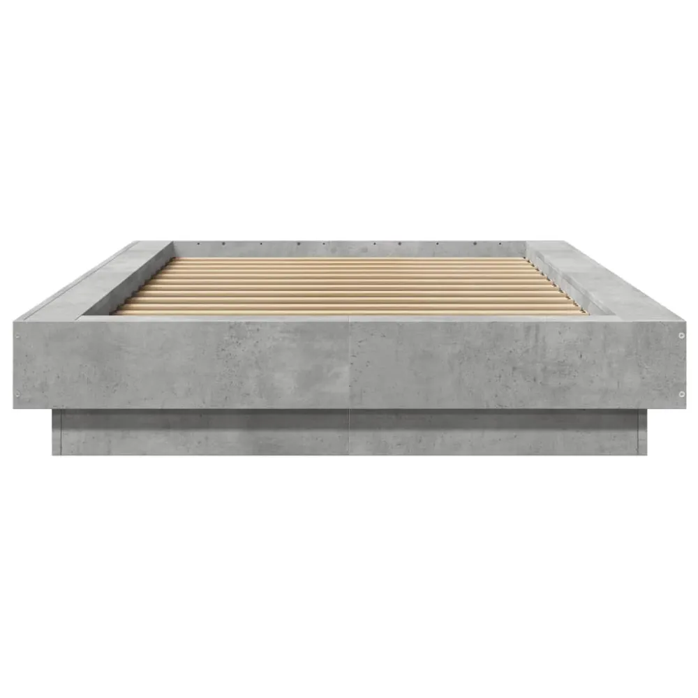 sengeramme 90x190 cm indbygget træ betongrå
