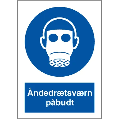 Skilt Åndedrætsværn påbudt P201