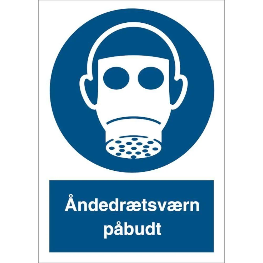 Skilt Åndedrætsværn påbudt P201