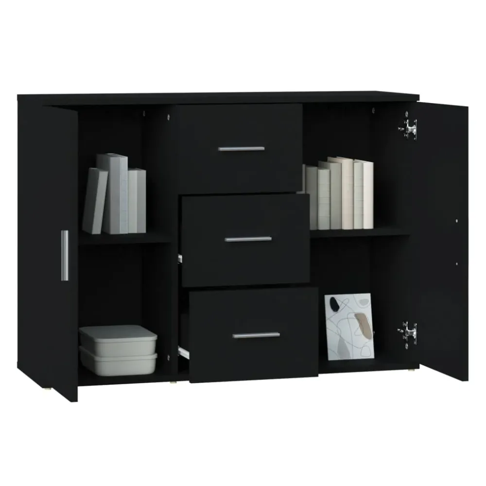 Skænk 91X29,5X65 Cm Crafted Træ Sort