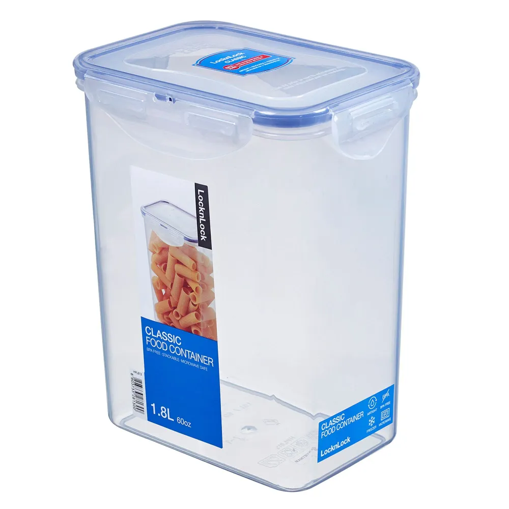 (6 stk.) LocknLock multifunktionsboks Vintage 1,80 liter - højde: 183 mm - gennemsigtig