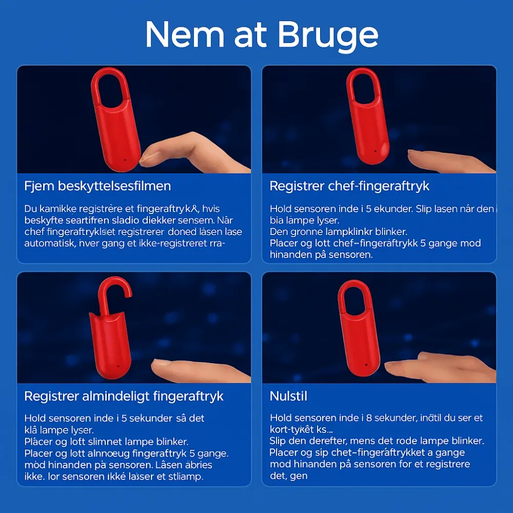 Weather Resistant SmartLock™ | Fingeraftryk Touch Hængelås Roed